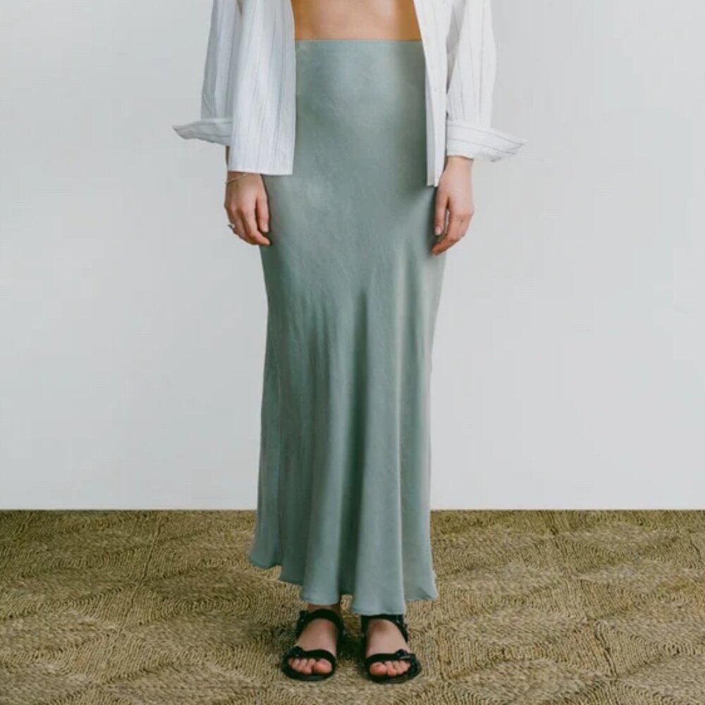 Ozma of California Harper Maxi Skirt in Seaweed - Picture 2 of 4